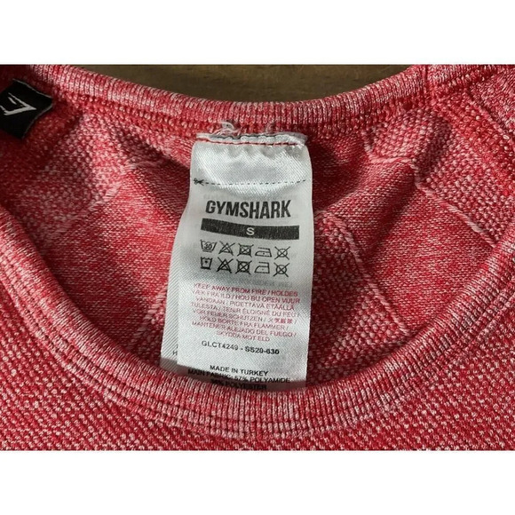 Gymshark Flex Sports Long Sleve Crop Top Size S Red Gym Training Sports Top - Picture 4 of 11